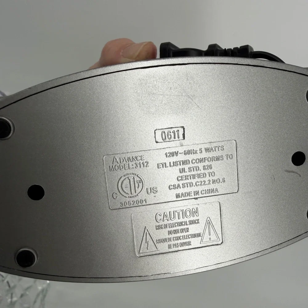 Advance Model 3112 Silver Dig\ital Alarm Clock Snooze Function ETL Listed‎